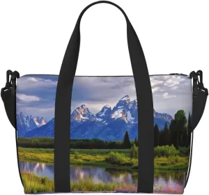 Travel Duffel Bags Personal Item Bag Carry on Luggage Bag Training Handbag Lightweight Waterproof Sports Gym Bag grand teton national park Weekender Bag for Women Men