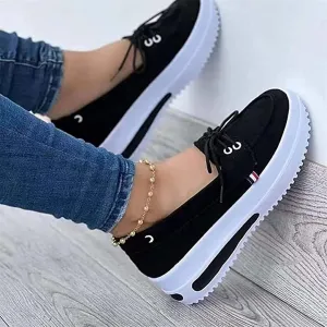 TROONZ 2023 Spring Low Top Womens Thick Bottom Canvas Shoes,Canvas Shoes Women Fashion Trainers, Non-Slip, Spring Canvas Shoes-Black||10
