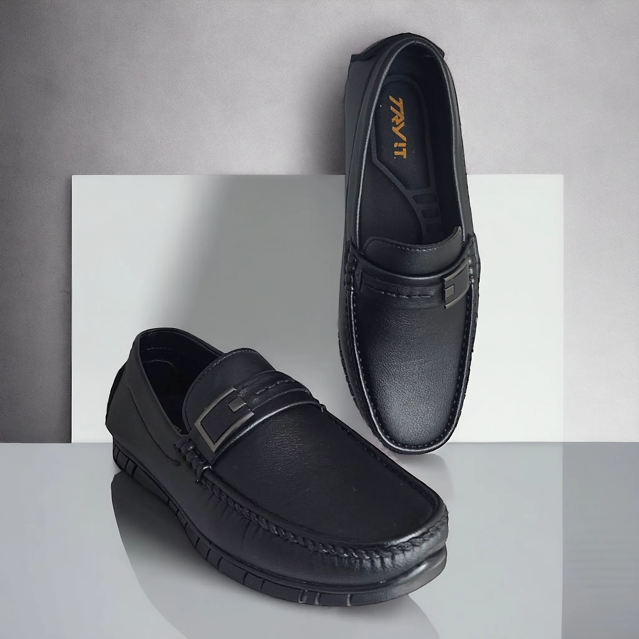 TRY IT 228 BLACK Men's Loafers Shoes