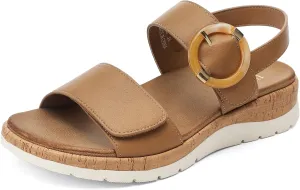 UBFEN Womens Flat Sandals Arch Support Open Toe Walking Comfy Casual Low Wedge Summer Shoes