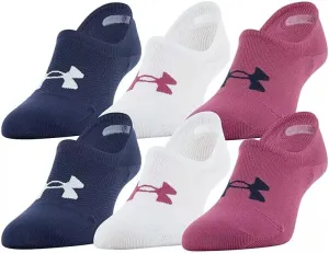 Under Armour Women's 6 Pack Essential Breathe Lite Ultra Low Socks, Medium - Magenta Quartz/Assorted