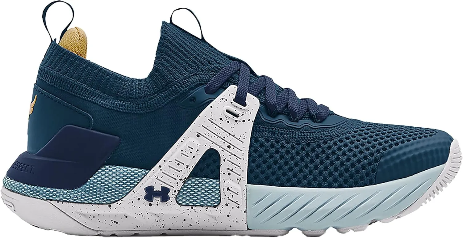 Under Armour Youth Big Kids UA Project Rock 4 Training Shoes (Blue/White 401, US Footwear Size System, Big Kid, Men, Numeric, Medium, 5.5)