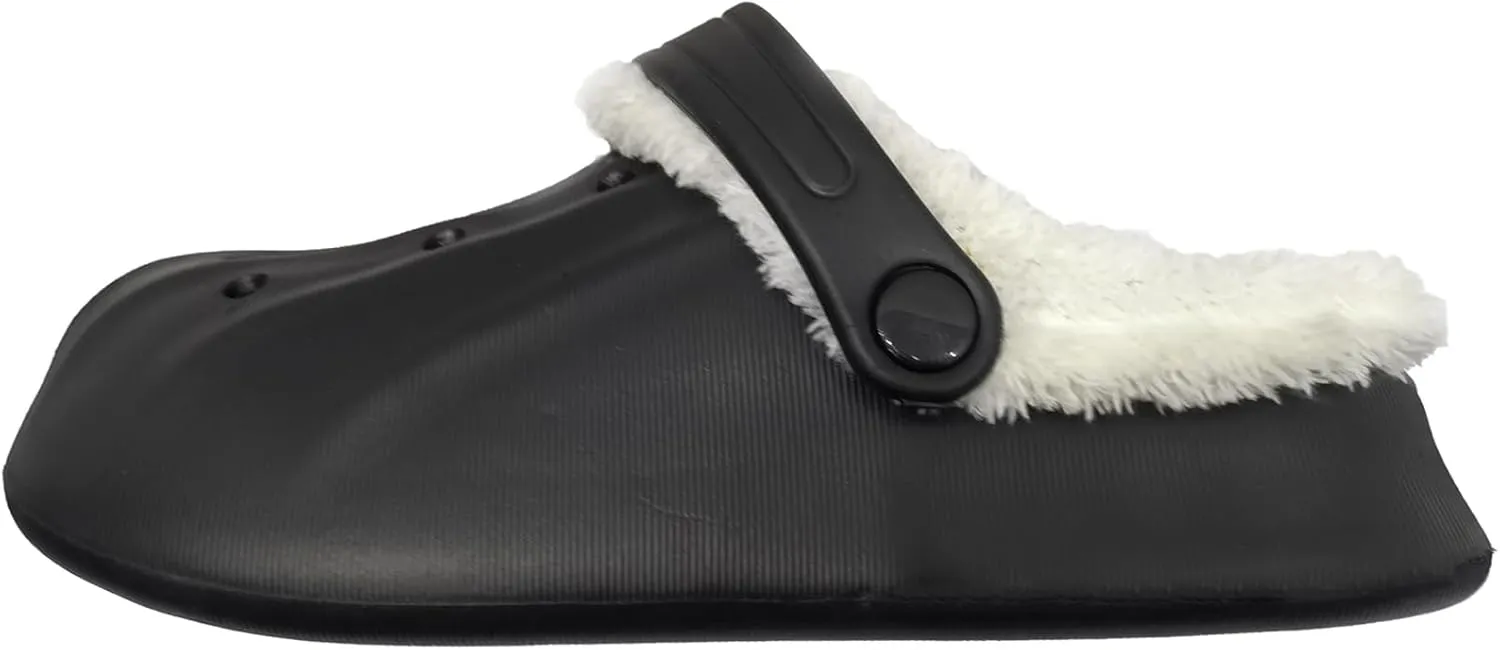 Unisex-Adult Fuzzy Clogs for Outdoor : Fur Lined Garden Shoes for Women and Men Winter Non-Slip Warm Indoor Slip On House Slippers