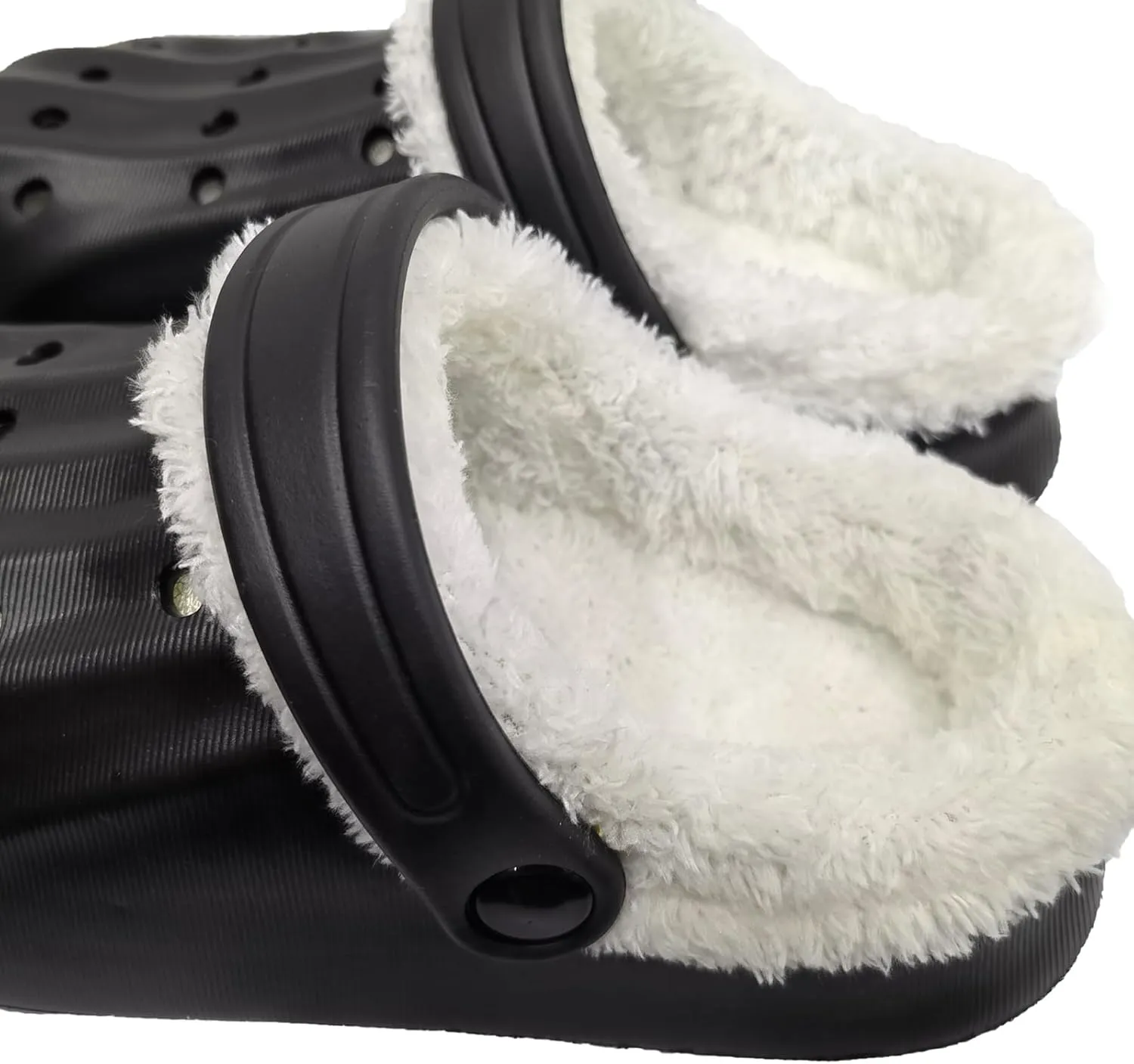 Unisex-Adult Fuzzy Clogs for Outdoor : Fur Lined Garden Shoes for Women and Men Winter Non-Slip Warm Indoor Slip On House Slippers
