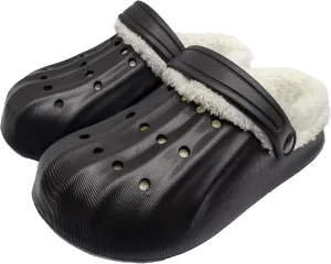 Unisex-Adult Fuzzy Clogs for Outdoor : Fur Lined Garden Shoes for Women and Men Winter Non-Slip Warm Indoor Slip On House Slippers