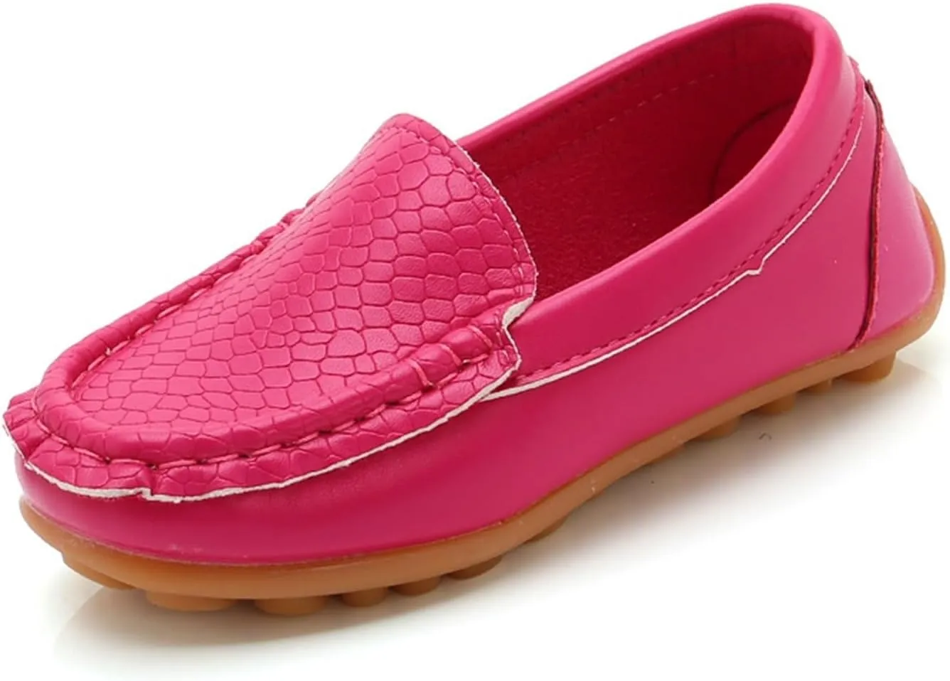 Unisex Kids Comfort Loafers Baby Boys Girls Leather Slip-On Boat Shoes Soft Rubber Sole Outdoor First 𝐖alkers Flat