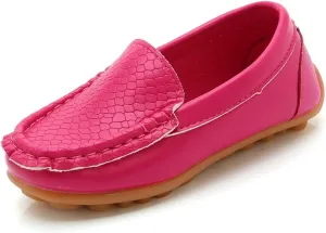Unisex Kids Comfort Loafers Baby Boys Girls Leather Slip-On Boat Shoes Soft Rubber Sole Outdoor First 𝐖alkers Flat