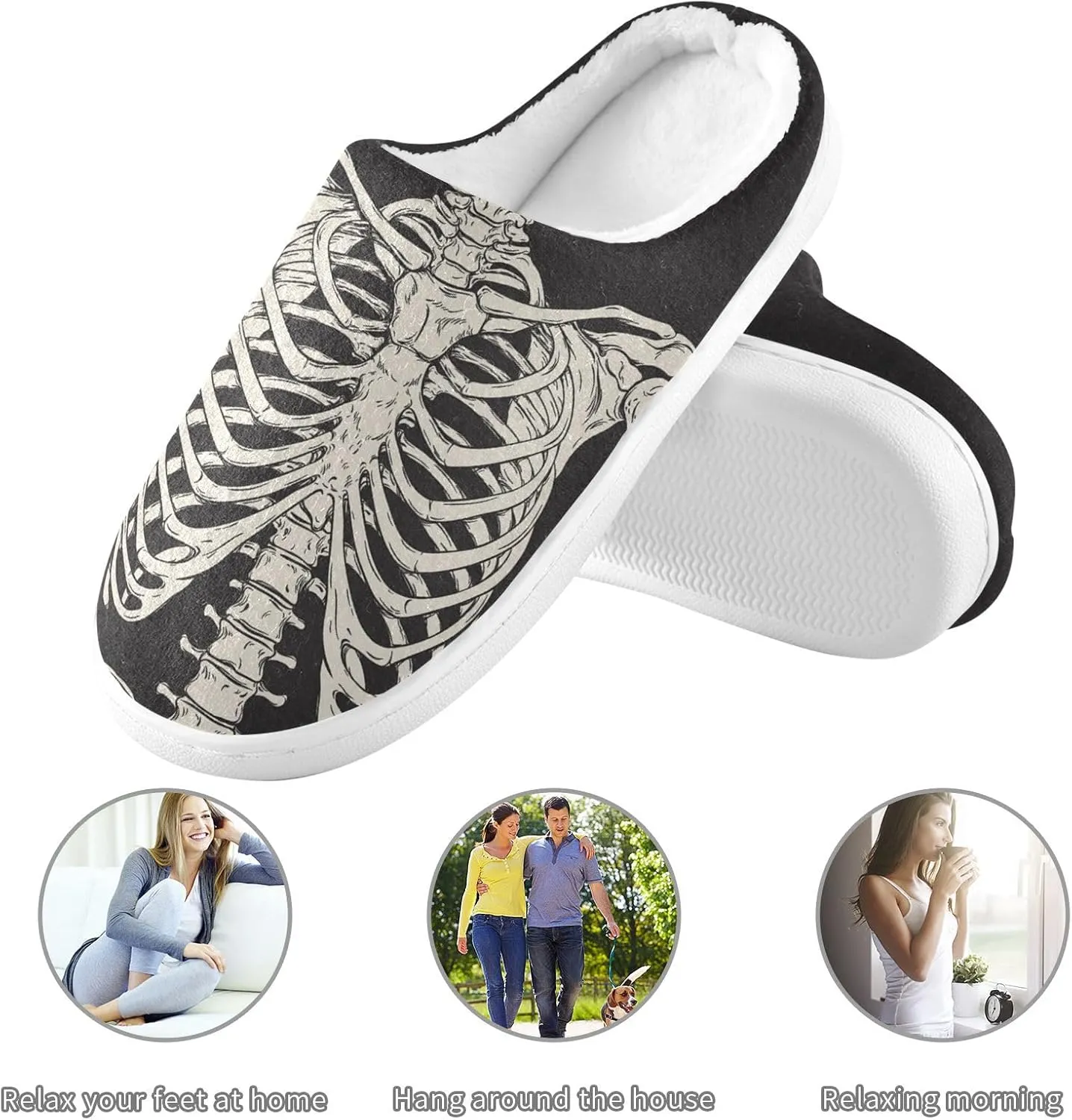 Unisex Memory Foam Slippers Non-Skid Slip-on Soft Warm Sole Fleece Shoes 6-17