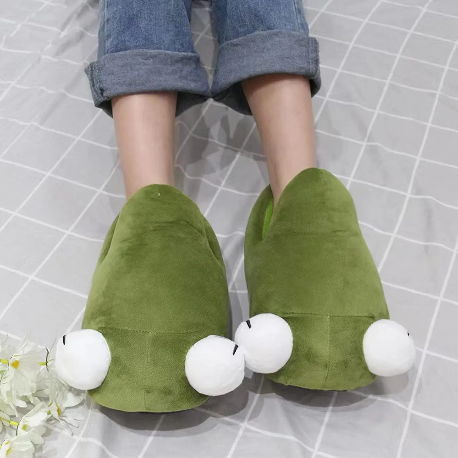 Unisex Novelty Cute Animal Feet Slippers Indoor House Plush Slippers Funny Christmas Halloween Gifts - One Size Fits Most