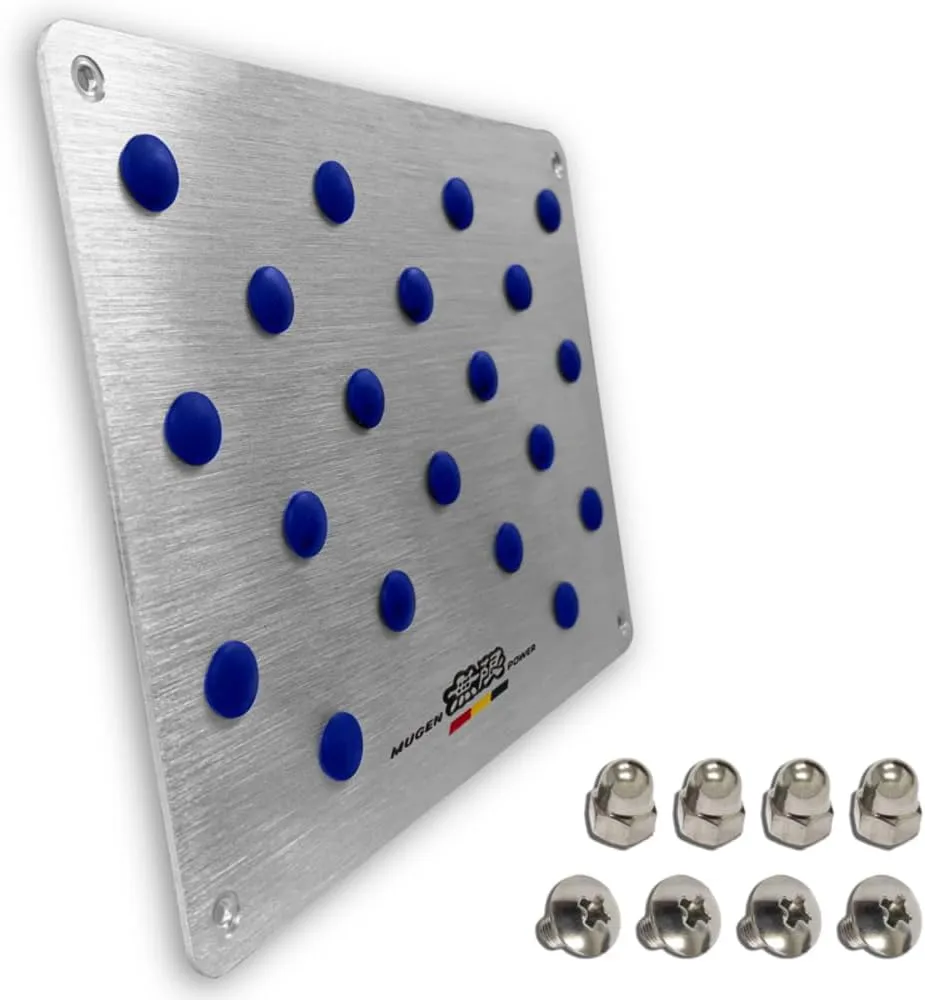 Universal Car Truck Anti Skid Floor Mat Carpet Heel Pad Plate Foot Pedal Rest Footrest Aluminum Alloy w/Screw (Mugen)