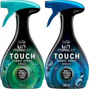 Unstopables Touch Fabric Spray and Odor Fighter, Fresh & Breeze, 16.9 oz, Pack of 2