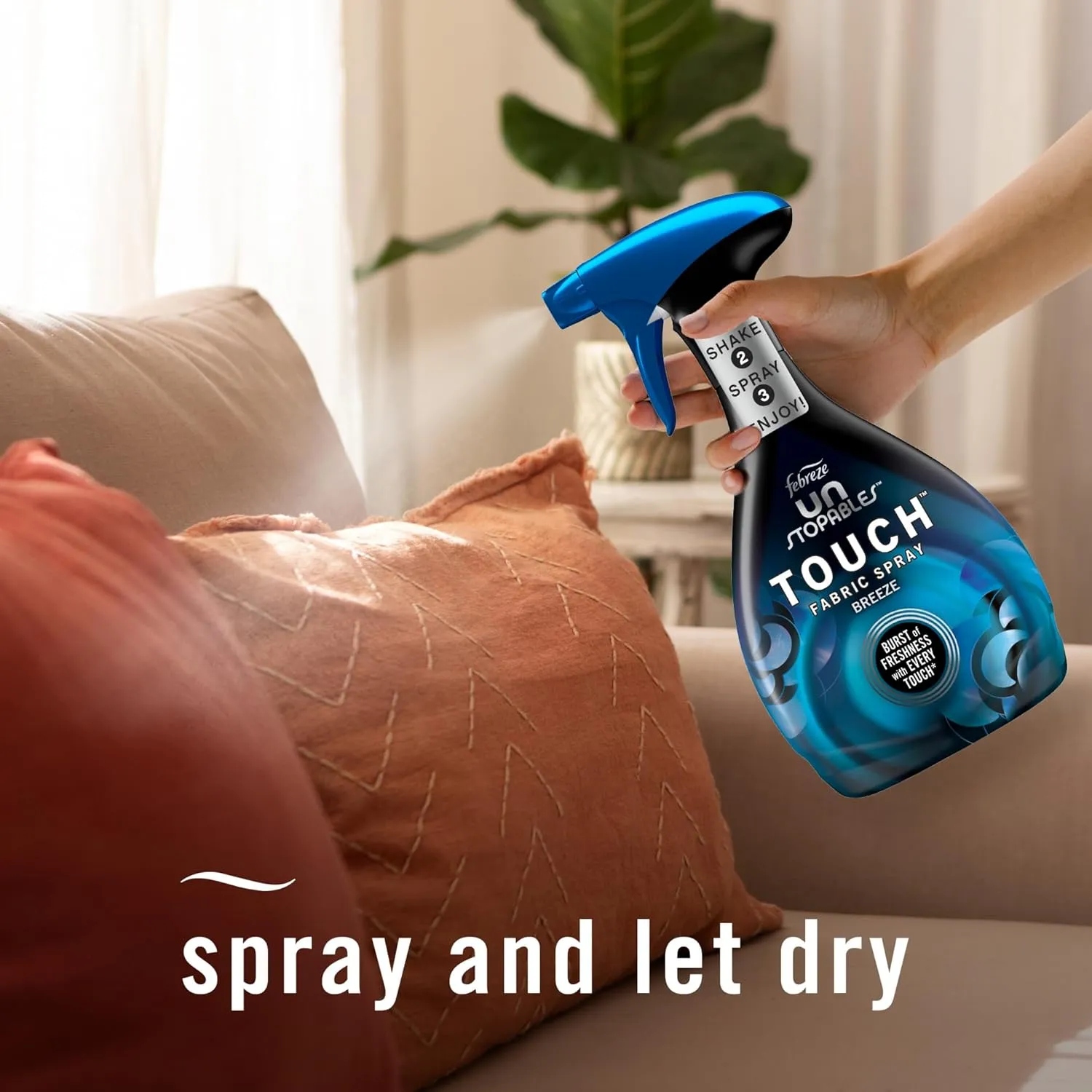 Unstopables Touch Fabric Spray and Odor Fighter, Fresh & Breeze, 16.9 oz, Pack of 2