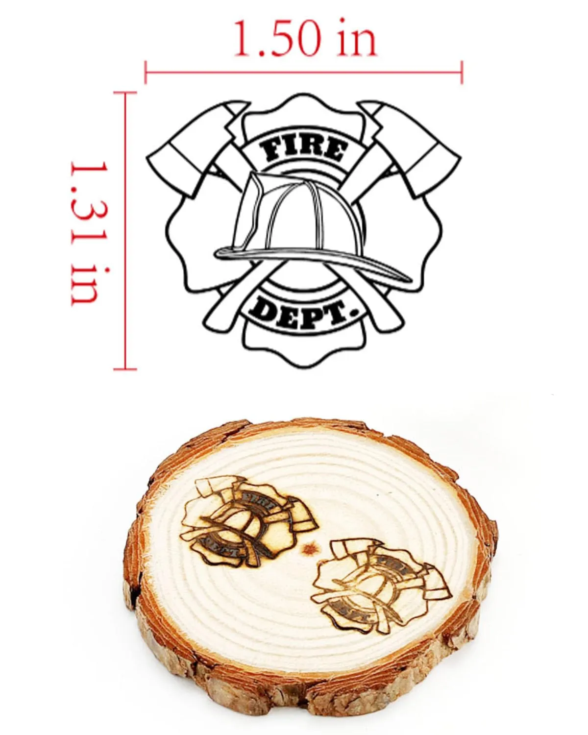 US Fire Department Badge Branding Iron Stamp, 1 1/2" Wood Branding Iron Personalized Logo for Meat, Burger, Wood, Hats with Full Set Tools