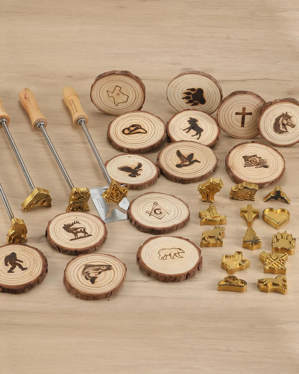 US Fire Department Badge Branding Iron Stamp, 1 1/2" Wood Branding Iron Personalized Logo for Meat, Burger, Wood, Hats with Full Set Tools