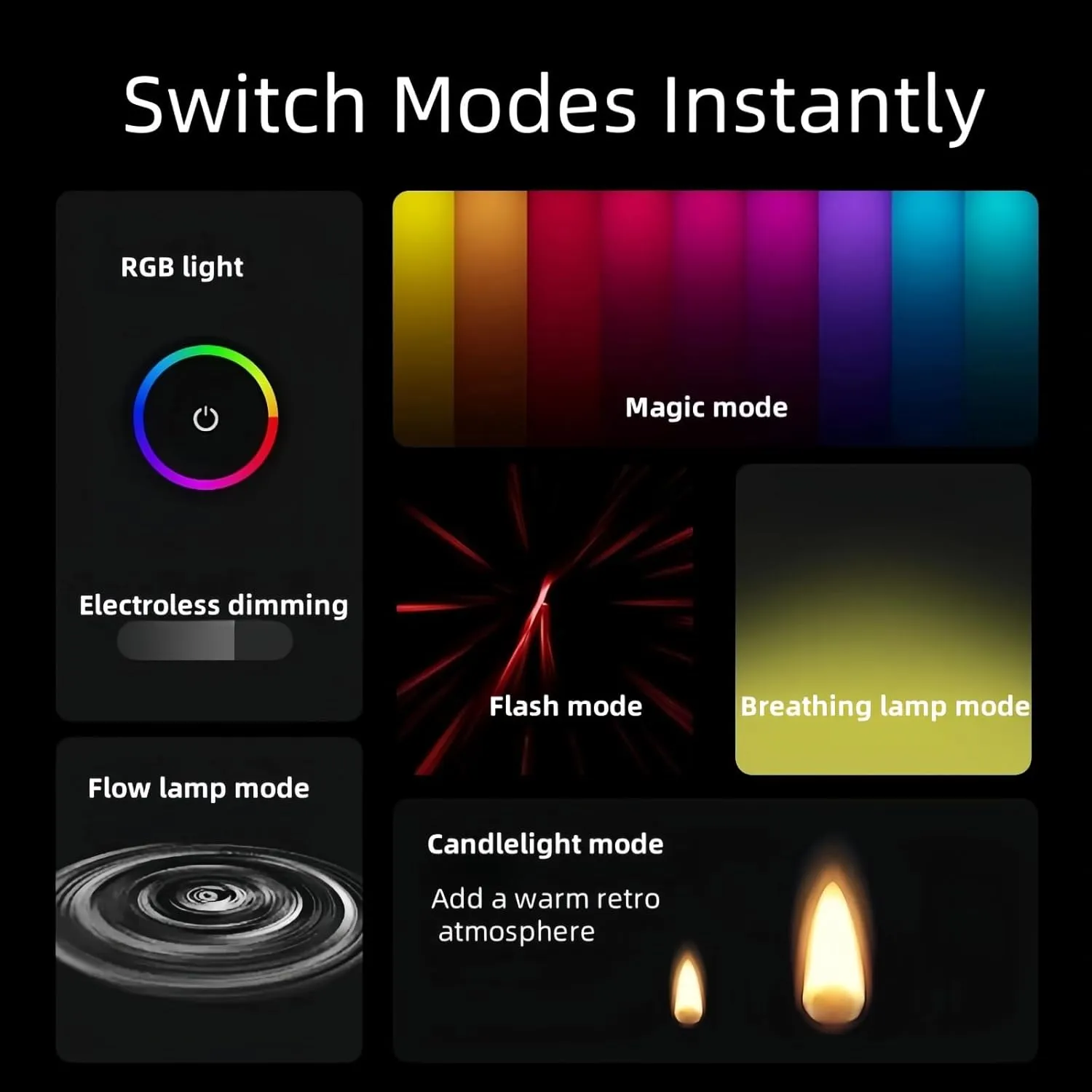 USB Touch Control LED Atmosphere Lamp - 7 Color Modes, Dimmable 16 LED Mood Light for Car, Bedroom, Camping, Party, Night Light, with Portable Design & Low Energy Consumption (Frosted- Dynamic)