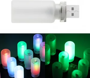 USB Touch Control LED Atmosphere Lamp - 7 Color Modes, Dimmable 16 LED Mood Light for Car, Bedroom, Camping, Party, Night Light, with Portable Design & Low Energy Consumption (Frosted- Dynamic)