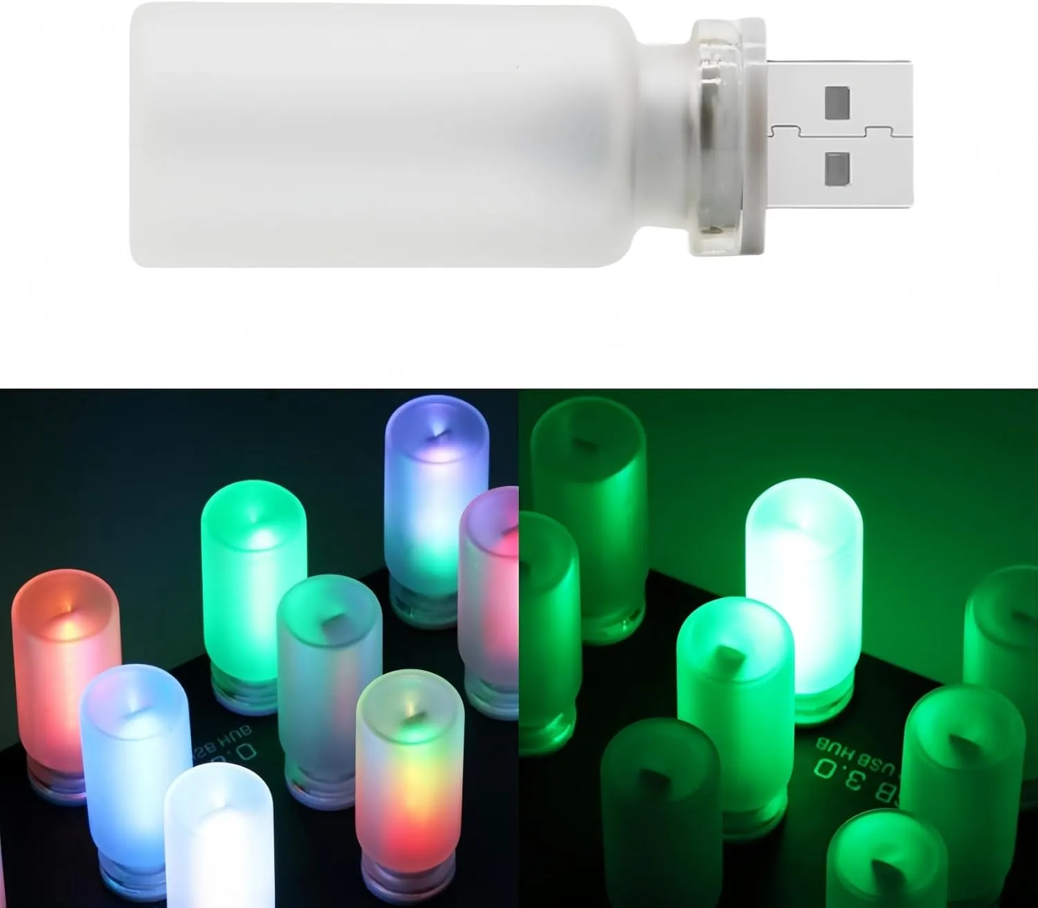USB Touch Control LED Atmosphere Lamp - 7 Color Modes, Dimmable 16 LED Mood Light for Car, Bedroom, Camping, Party, Night Light, with Portable Design & Low Energy Consumption (Frosted- Dynamic)