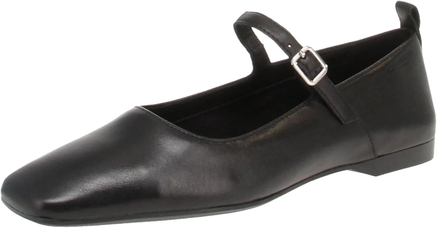 Vagabond Shoemakers Delia Leather Mary Jane Flat - Flats for Women - Cow Leather Upper - Buckle Closure Black EU 36 (US Women's 6) M