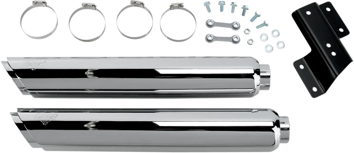 VANCE & HINES Twin Slash Mufflers - Chrome 16841