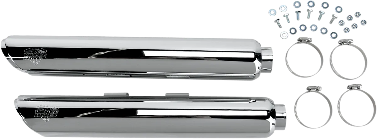 VANCE & HINES Twin Slash Mufflers - Chrome 16843