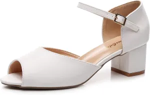 VenusCelia Women's Easy Going Strap Pump Chunky Heeled Sandal