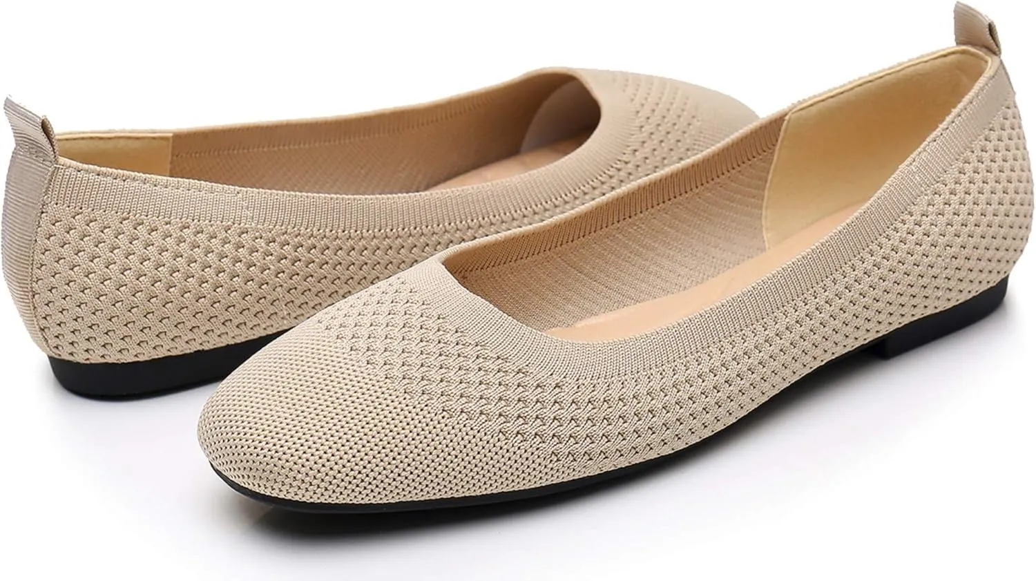 VenusCelia Women's Flexible Knit Flat Shoe