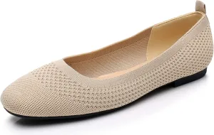 VenusCelia Women's Flexible Knit Flat Shoe