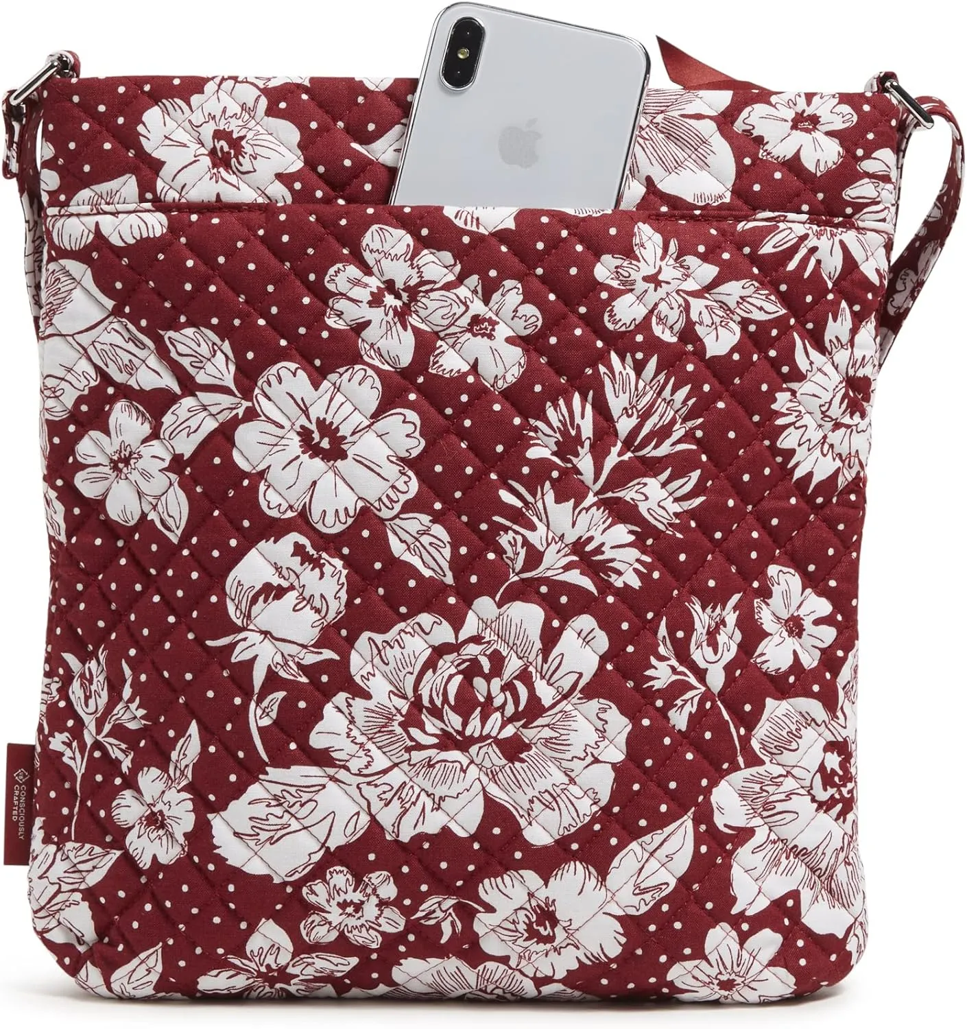 Vera Bradley Women's Cotton Collegiate Triple Zip Hipster Crossbody Purse (Multiple Teams Available)