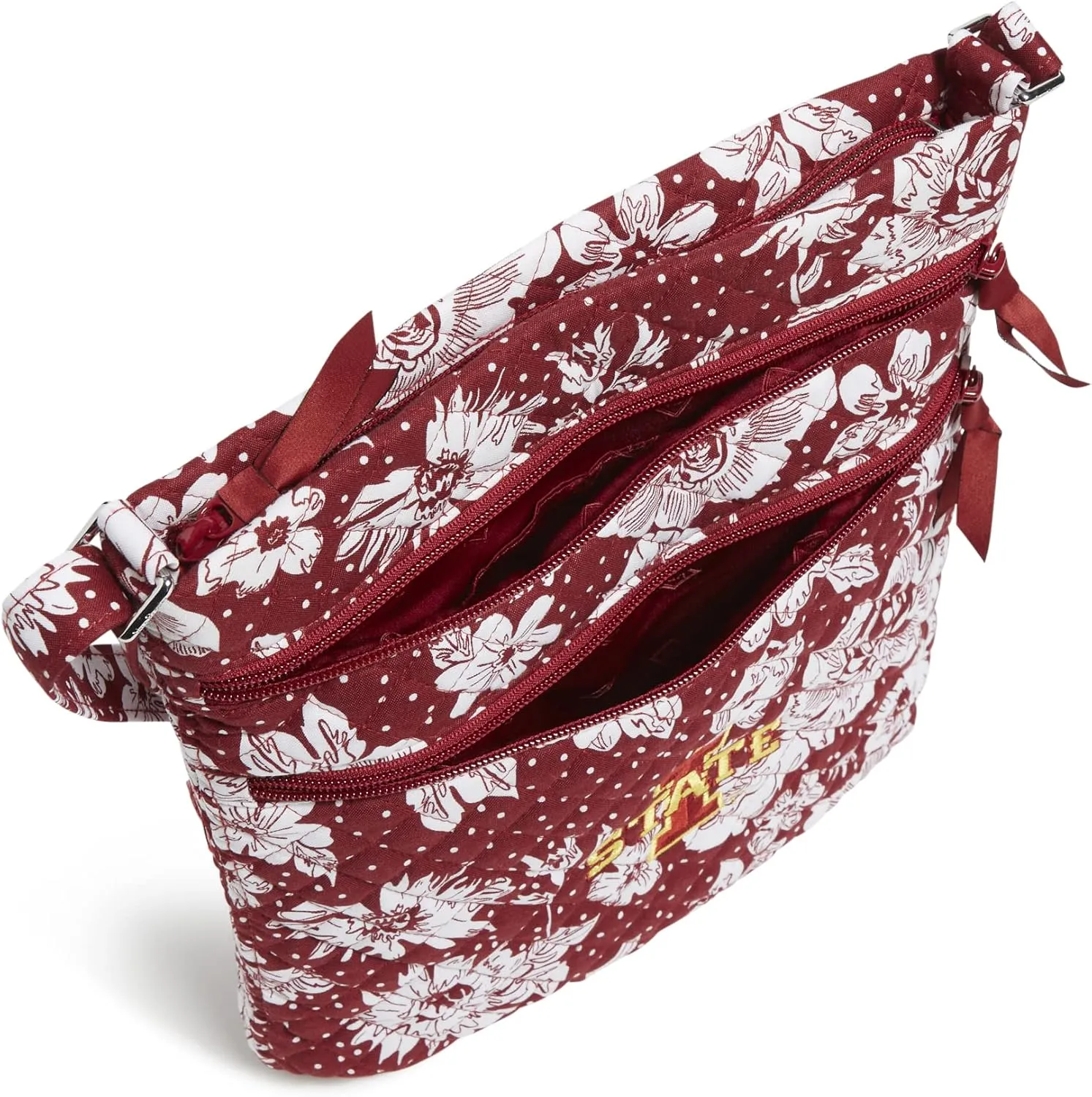 Vera Bradley Women's Cotton Collegiate Triple Zip Hipster Crossbody Purse (Multiple Teams Available)