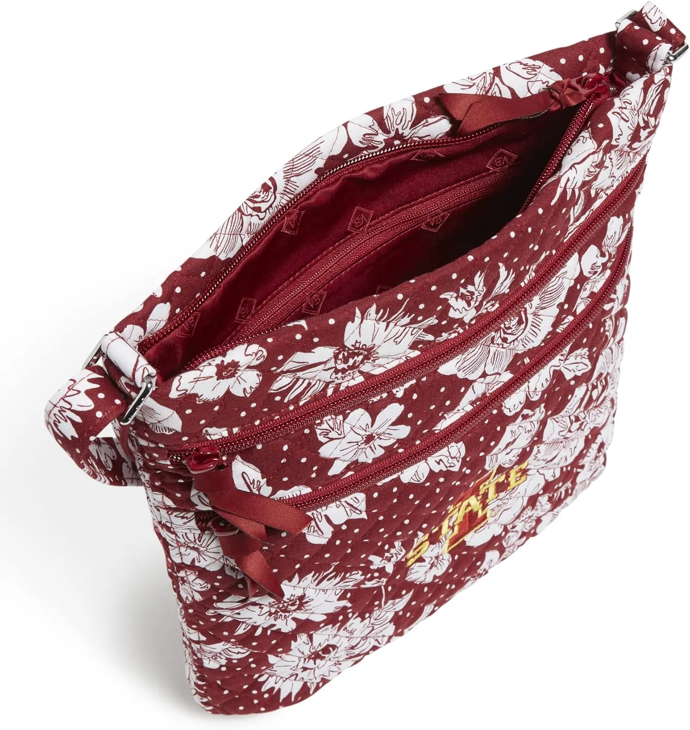 Vera Bradley Women's Cotton Collegiate Triple Zip Hipster Crossbody Purse (Multiple Teams Available)
