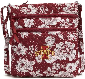 Vera Bradley Women's Cotton Collegiate Triple Zip Hipster Crossbody Purse (Multiple Teams Available)