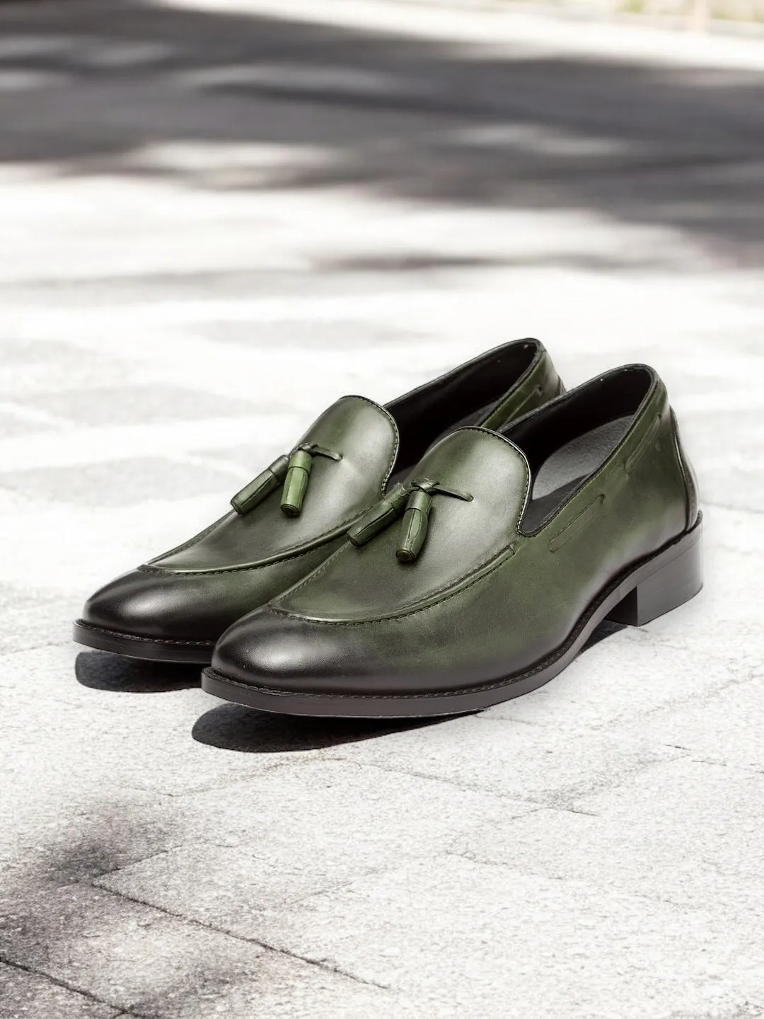 Verdant Monarch – Patina Tassel Loafer