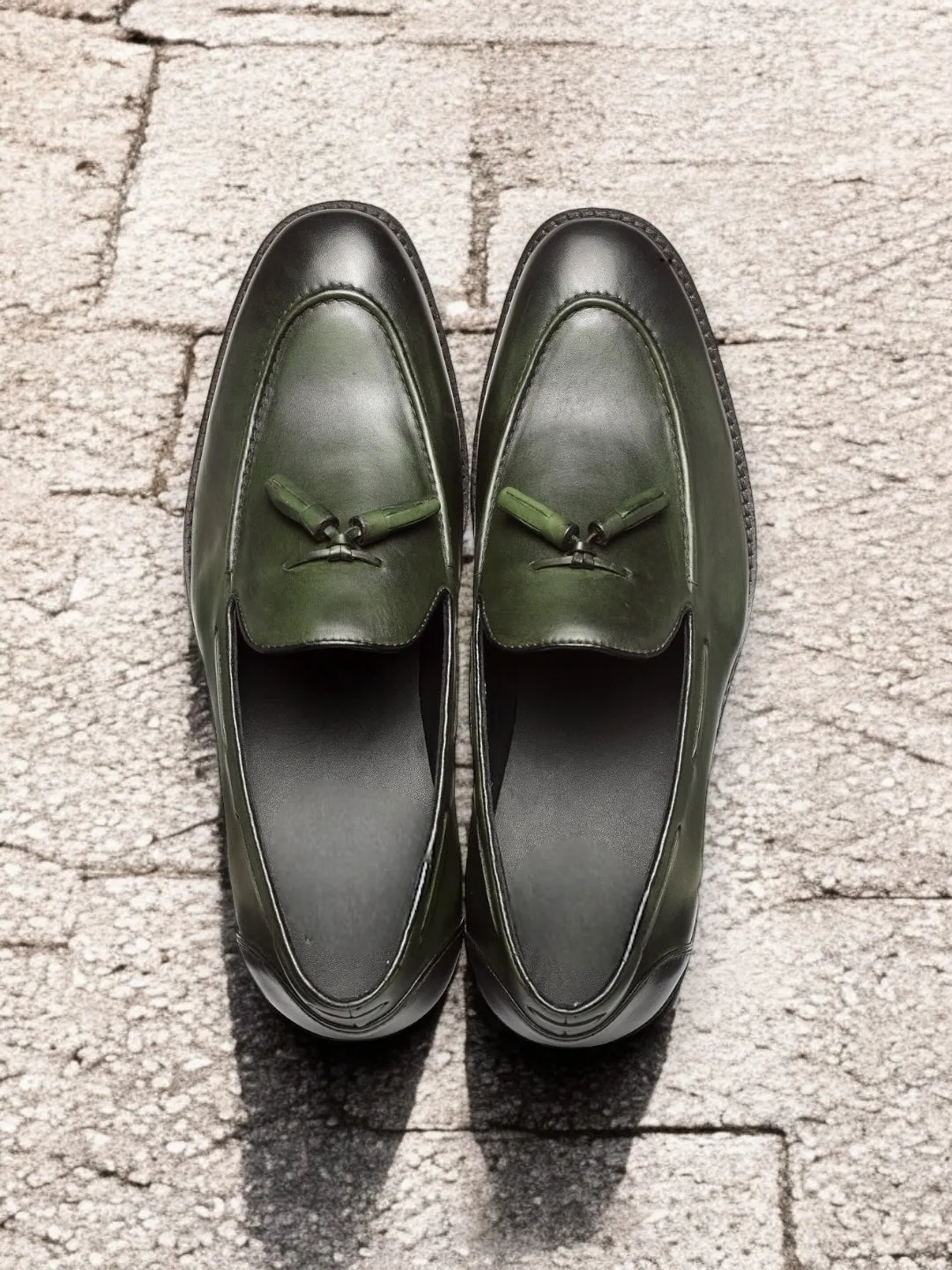 Verdant Monarch – Patina Tassel Loafer