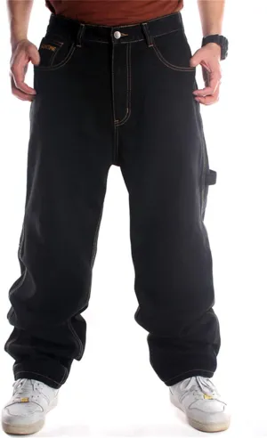 Veroders Men's Baggy Hip Hop Black Jeans- Loose Skateboard Pants Straight Baggy Skater Blue Jeans for Men