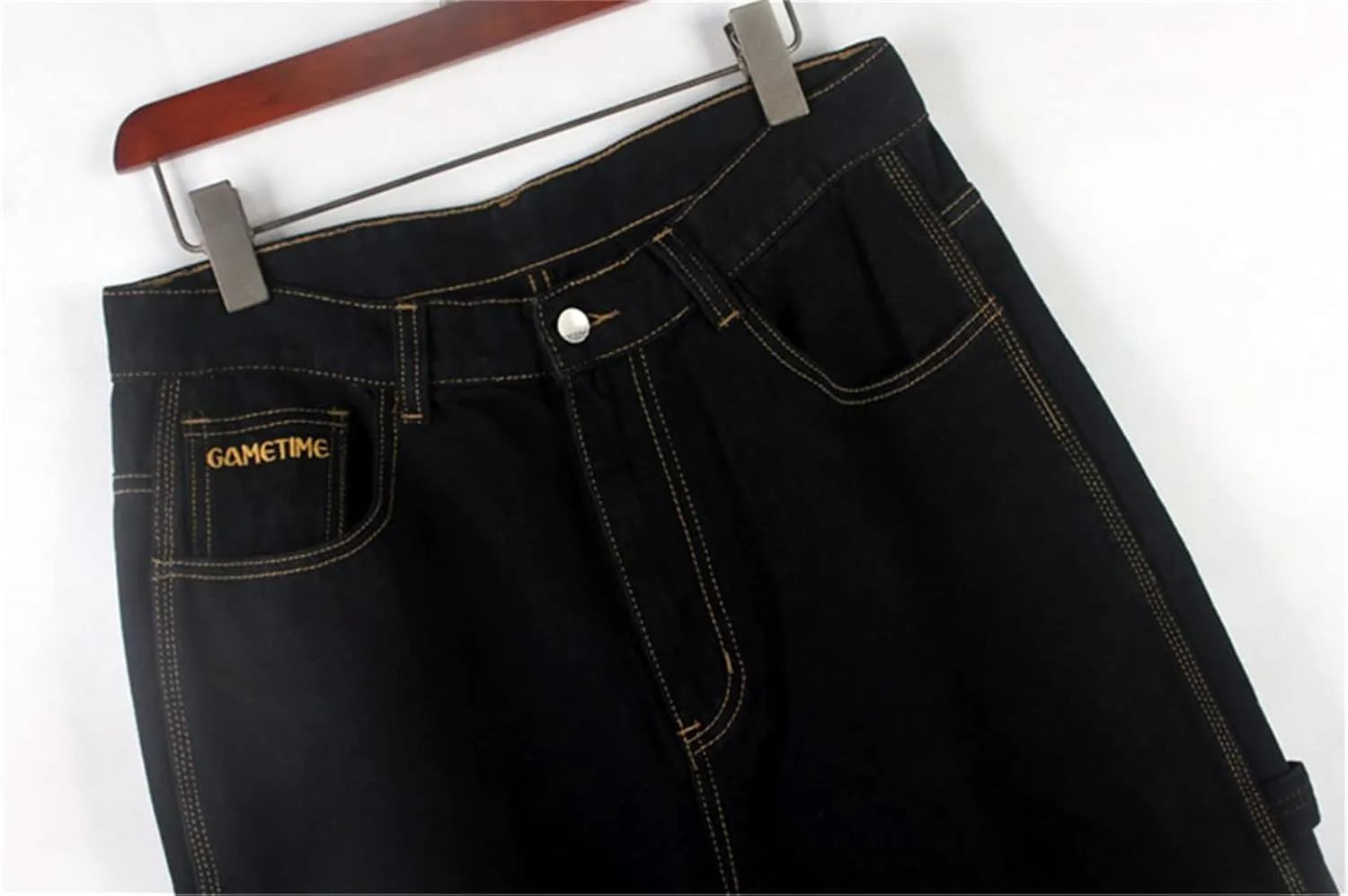Veroders Men's Baggy Hip Hop Black Jeans- Loose Skateboard Pants Straight Baggy Skater Blue Jeans for Men