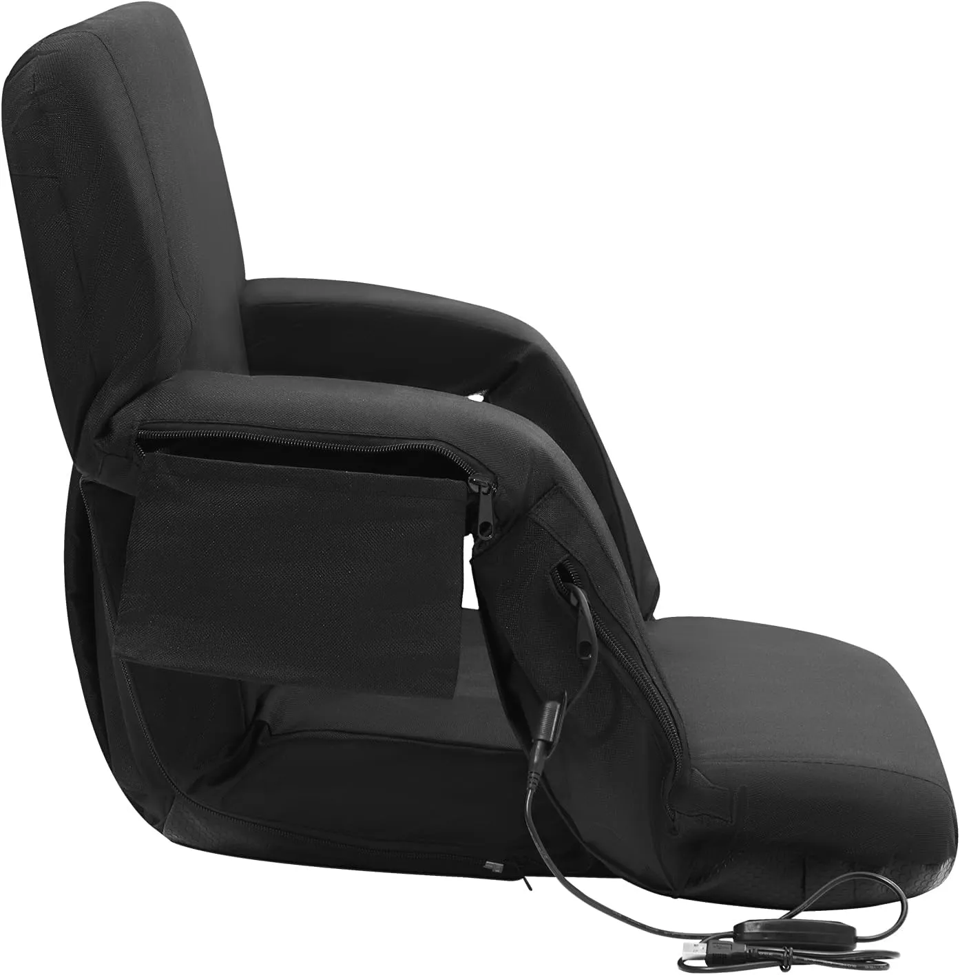 VEVOR Stadium Seat with Back Support, Wide Bleacher Seat Back, Folding Portable Padded Reclining Chair with Hook Pocket Cupholder, Ideal for Sport Event Beach Camping Concert