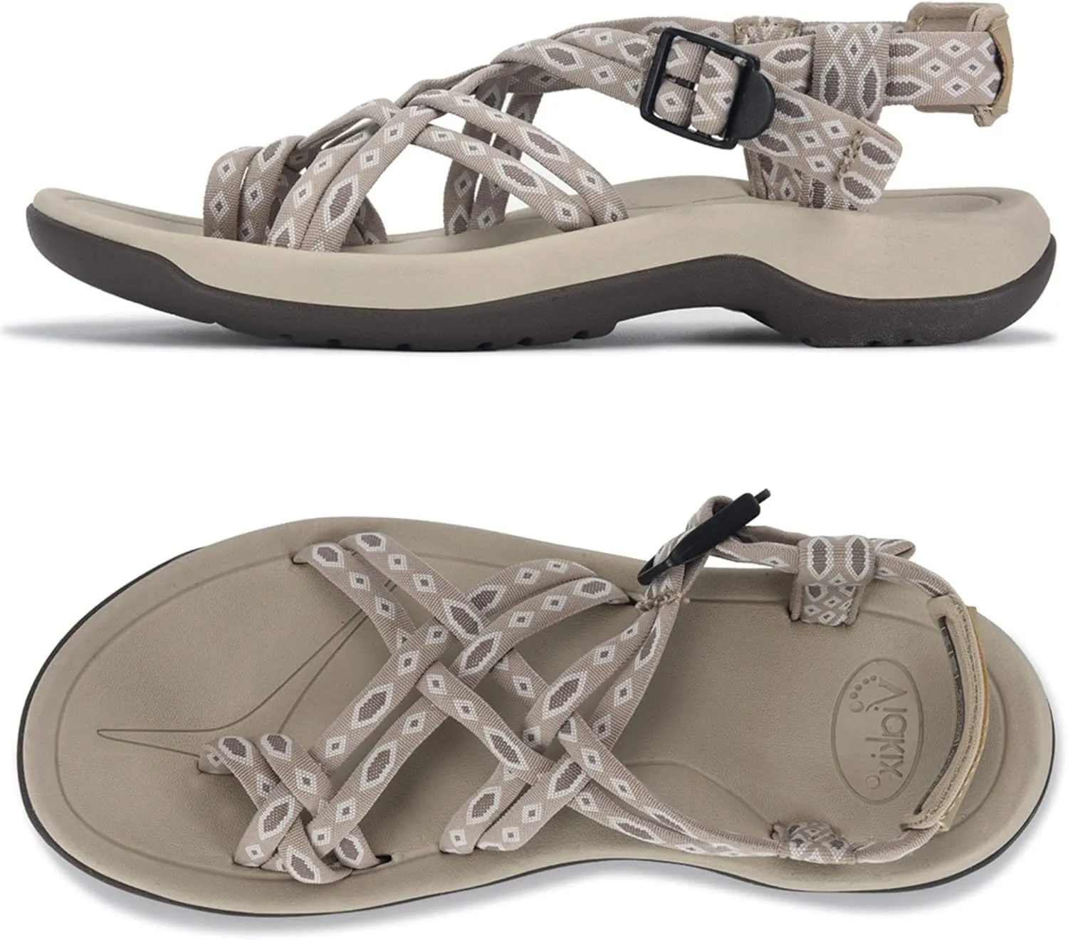 Viakix Womens Walking Sandals: Cute Stylish Comfy Athletic Sport Outdoor Hiking Sandal for Trekking Water Outdoor Beach With Arch Support for Womens Ladies