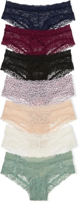 Victoria's Secret Women's Lace Cheeky Underwear, Minimal Coverage Panties for Women, Multi Pack (XS-XXL)