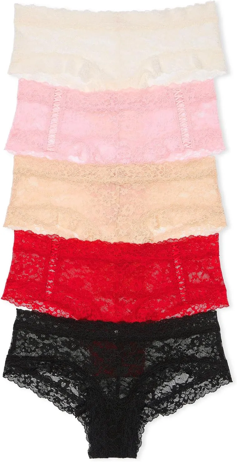 Victoria's Secret Women's Lace Cheeky Underwear, Minimal Coverage Panties for Women, Multi Pack (XS-XXL)