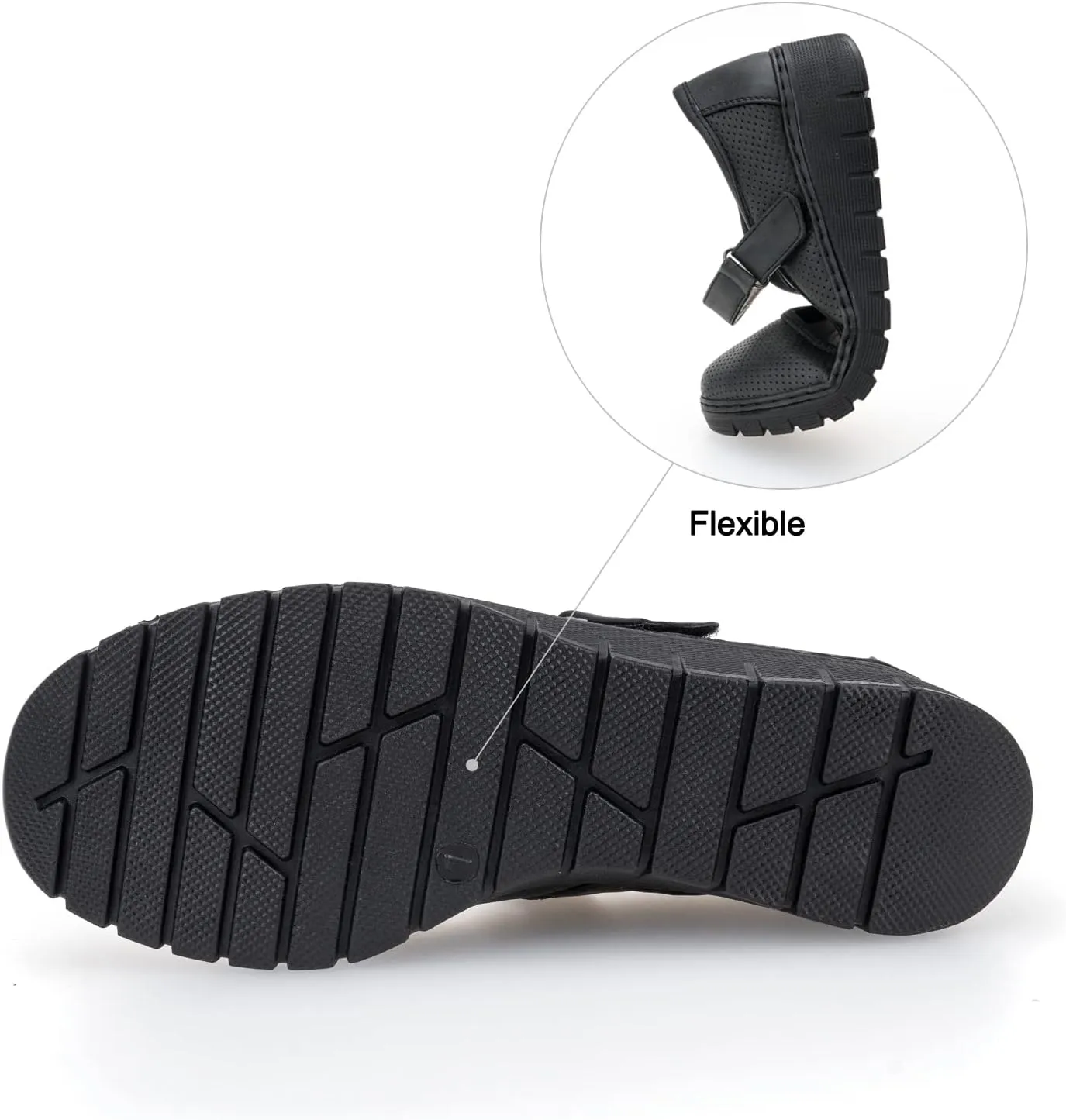 VJH confort Women s Mary Jane Flats, Breathable Comfort Round Toe Low Heel Slip-on Light Weight Walking Shoes