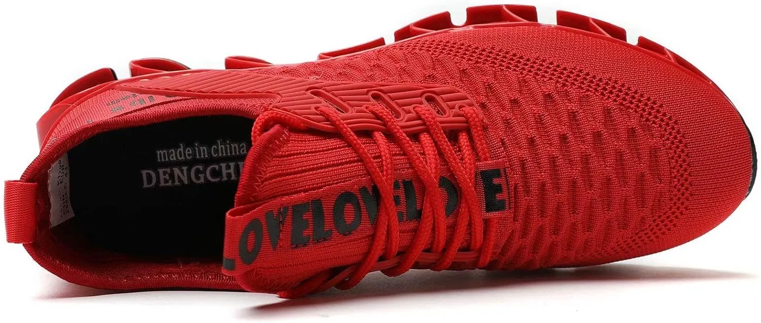 Vooncosir Men's Fashion Sneakers Breathable Mesh Running Shoes Blade Non Slip Soft Sole Casual Athletic Walking Shoes
