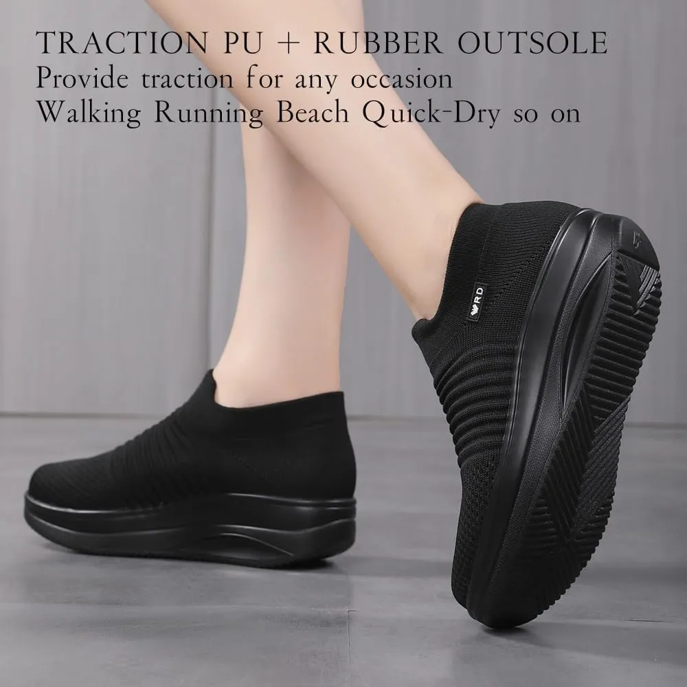 Walking Shoes for Women Slip On Nurse Slip Resistant Work Sock Sneakers Food Service Platform Comfortable Weight Light