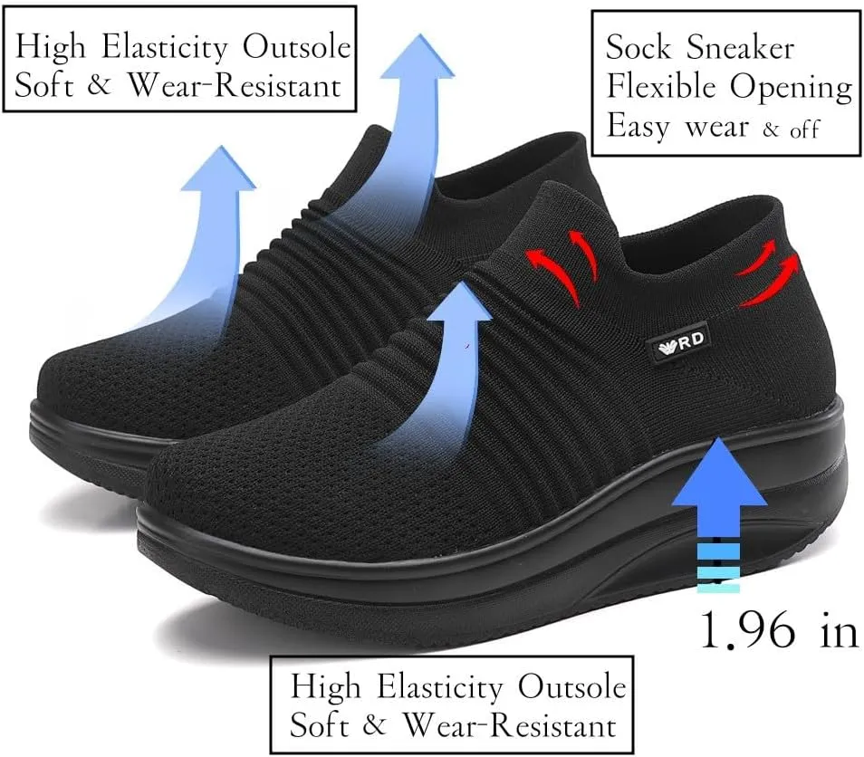 Walking Shoes for Women Slip On Nurse Slip Resistant Work Sock Sneakers Food Service Platform Comfortable Weight Light