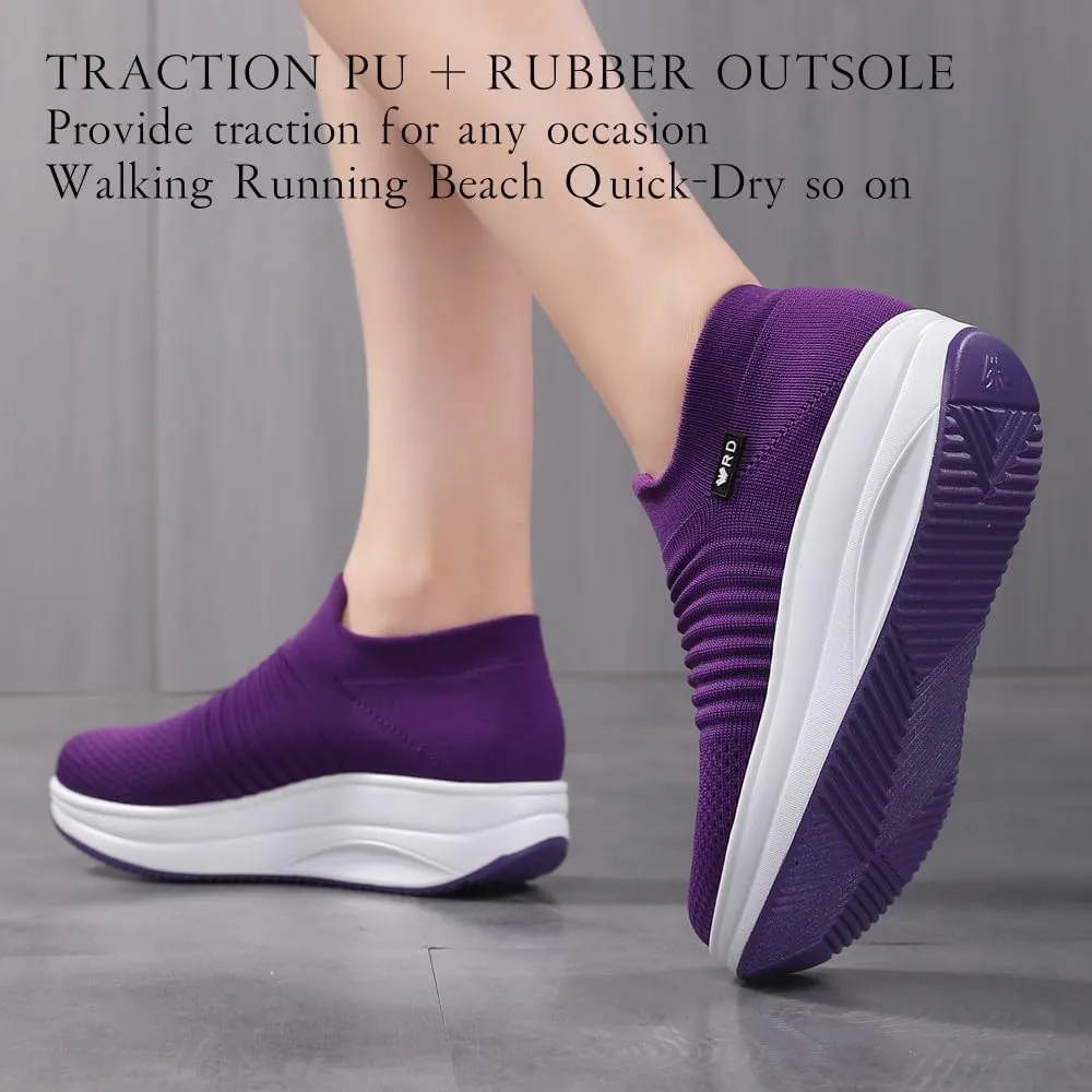 Walking Shoes for Women Slip On Nurse Slip Resistant Work Sock Sneakers Food Service Platform Comfortable Weight Light