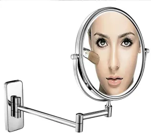 Wall Mounted Makeup Mirror with Magnification, Makeup Mirror for Bathroom, Two-Sided Extendable, 360 Degree Swivel, Extendable Arm, No Light, for Girls (Color : 8in, Size : 10x)