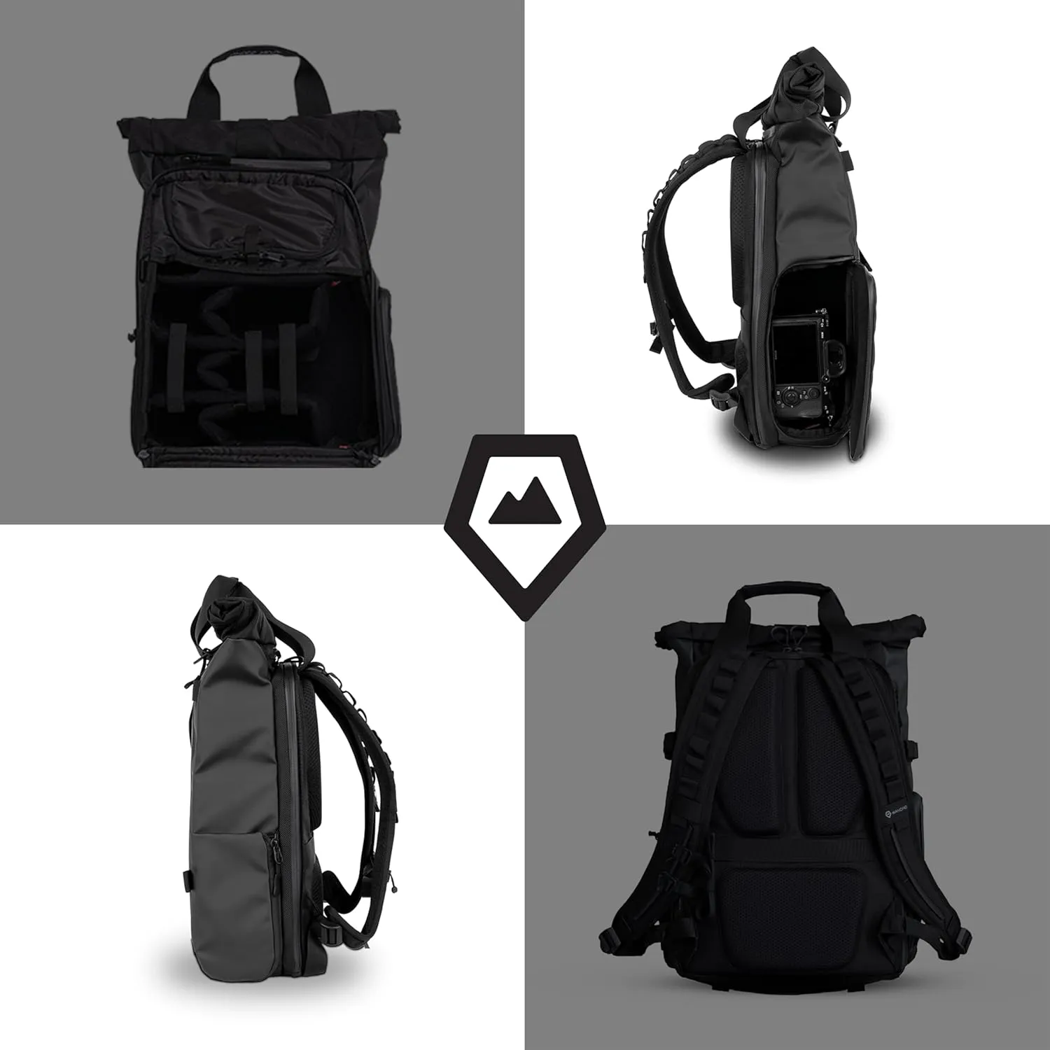 WANDRD PRVKE Lite - Photography Bag - Water Resistant Camera Backpack for Photographers - Anti-Theft Travel Bag with 14-Inch Laptop Sleeve and Fleece-Lined Pockets (Black)