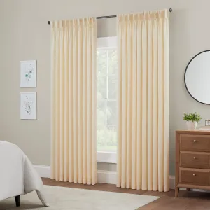 Waverly Serendipity 10 Pinch Pleat Light Filtering Rod Pocket Window Curtain for Living Room (1 Panel), 50 in x 84 in, Ivory