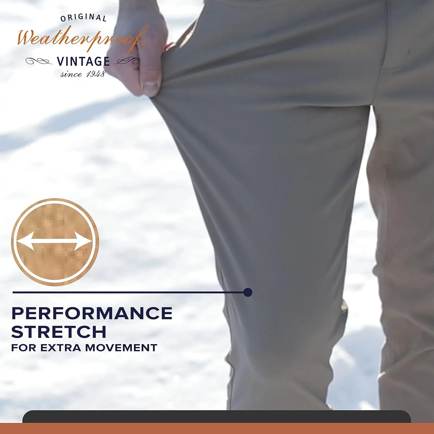 Weatherproof Vintage Men's Regular Fit Excursion Pants - Ultra Stretch Casual Flat Front Chino