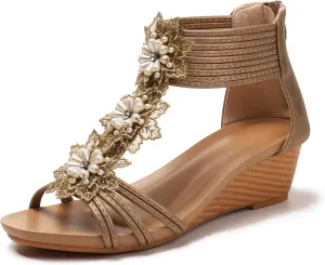 Wedge Sandals for Women Dressy Casual Summer Cute Comfy Wedges Heels Beach Sandal