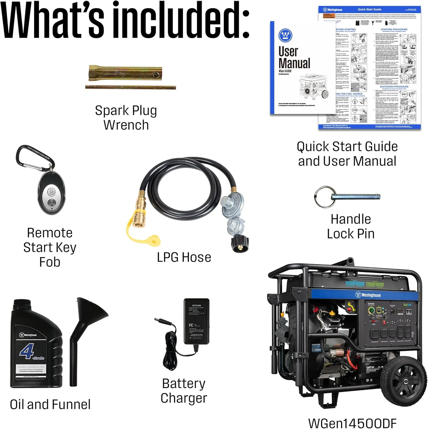 Westinghouse 18000 Peak Watt Dual Fuel Home Backup Portable Generator, Remote Electric Start, Transfer Switch Ready, Gas and Propane Powered